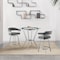Armen Living Naomi and Chelsea 3-Piece Counter Height Dining Set in Brushed Stainless Steel and Gray Faux Leather SETNMCHGRBS3 - alternate 3